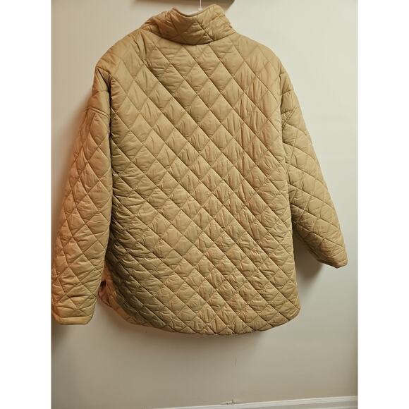 Time & True Tan Quilted Puffer Snapfront Womens Plus Size Jacket SZ 2X - Picture 6 of 6